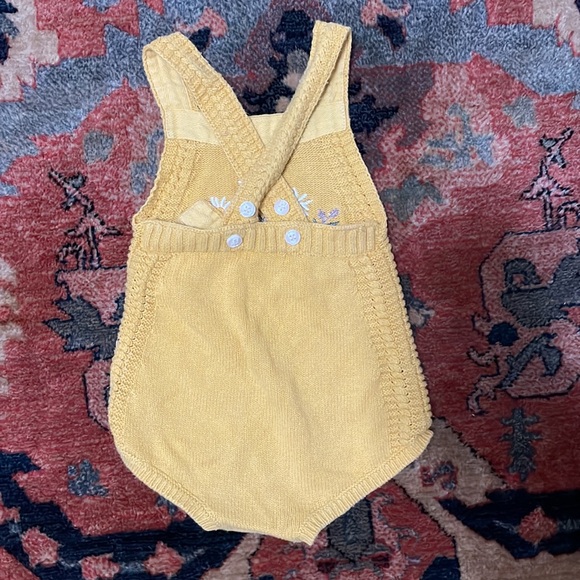 Lacey Lane Daisy Embroidered Knitted Yellow Romper 2T - Picture 8 of 10